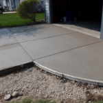 Concrete work in front of a house